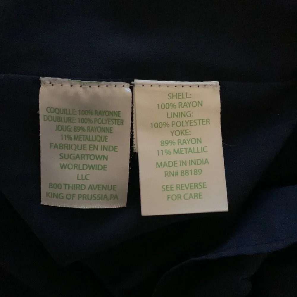 Lilly Pulitzer, dark blue and gold dress, size small. Flowy. Like new! - Picture 7 of 8